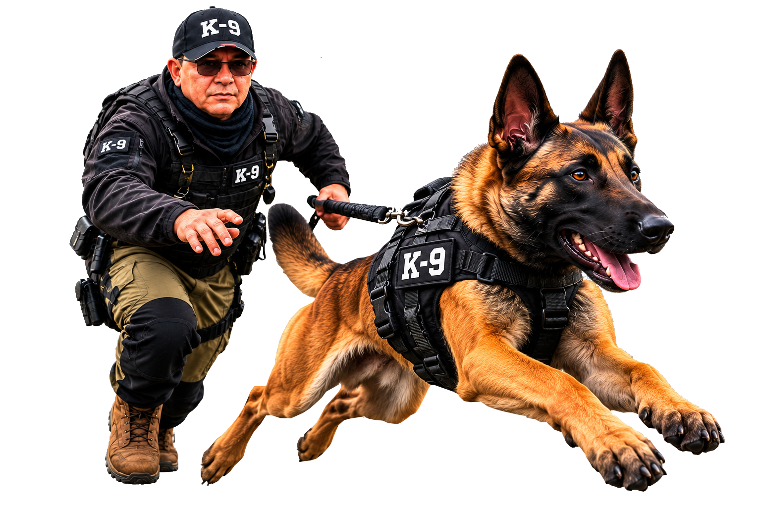 Perro durante entrenamiento